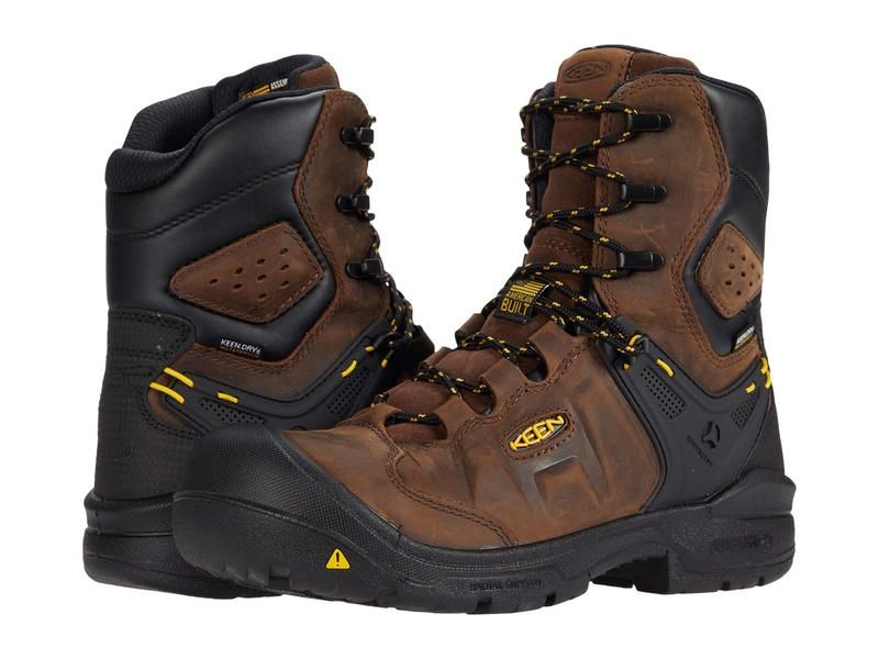 キーン メンズ シューズ ブーツ・レインブーツ KEEN Utility Dover 8 Waterproof Carbonfiber Toe Dark EarthBlac