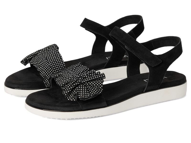 ベネリ レディース シューズ サンダル Vaneli Elsbet Black SuedeBlackWhite Dots ホワイト