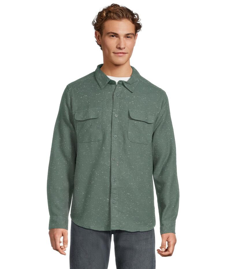 ルーカ メンズ トップス シャツ RVCA Dayshift Flannelong Sleeve Balsam Green グリーン