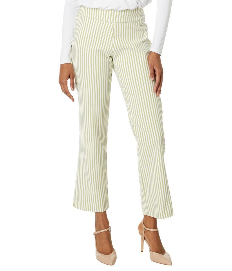 クレイジーラリー レディース ボトムス カジュアルパンツ アンクル リネン Krazy Larry Stretch Linen Wide Ankle Sage Stripe セージ