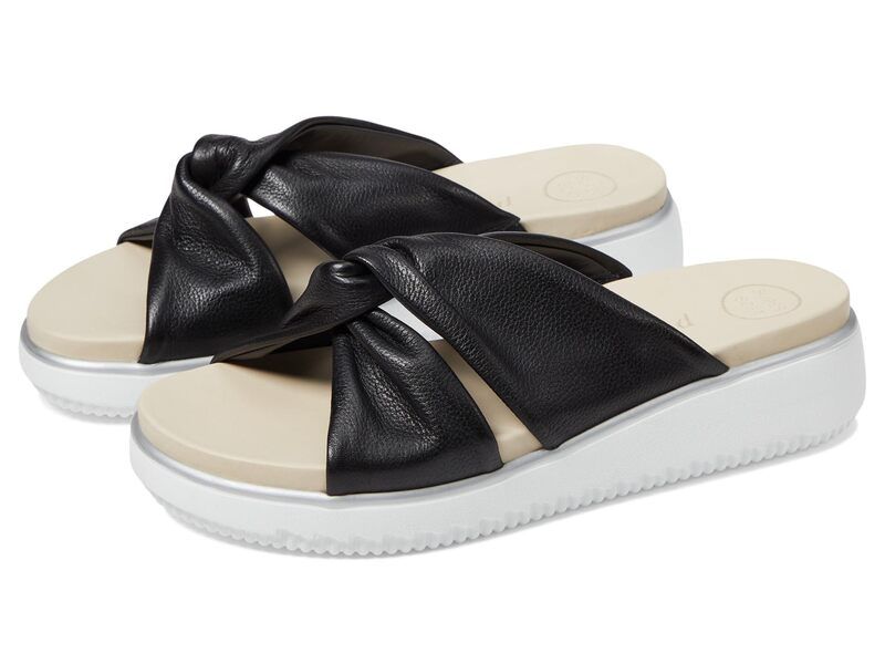 ポール・グリーン レディース シューズ サンダル Paul Green Tiki Slide Black Leather ブラック