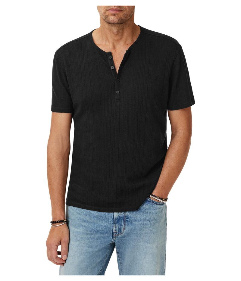 ジョンバルベイトス メンズ トップス シャツ John Varvatos Ciel Henley K6937F25 Black ブラック