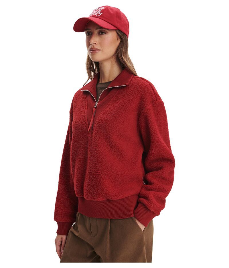 バーレイ レディース アウター パーカー・スウェット フリース Varley Jaylin 12 Zip Fleece Redahlia レッド