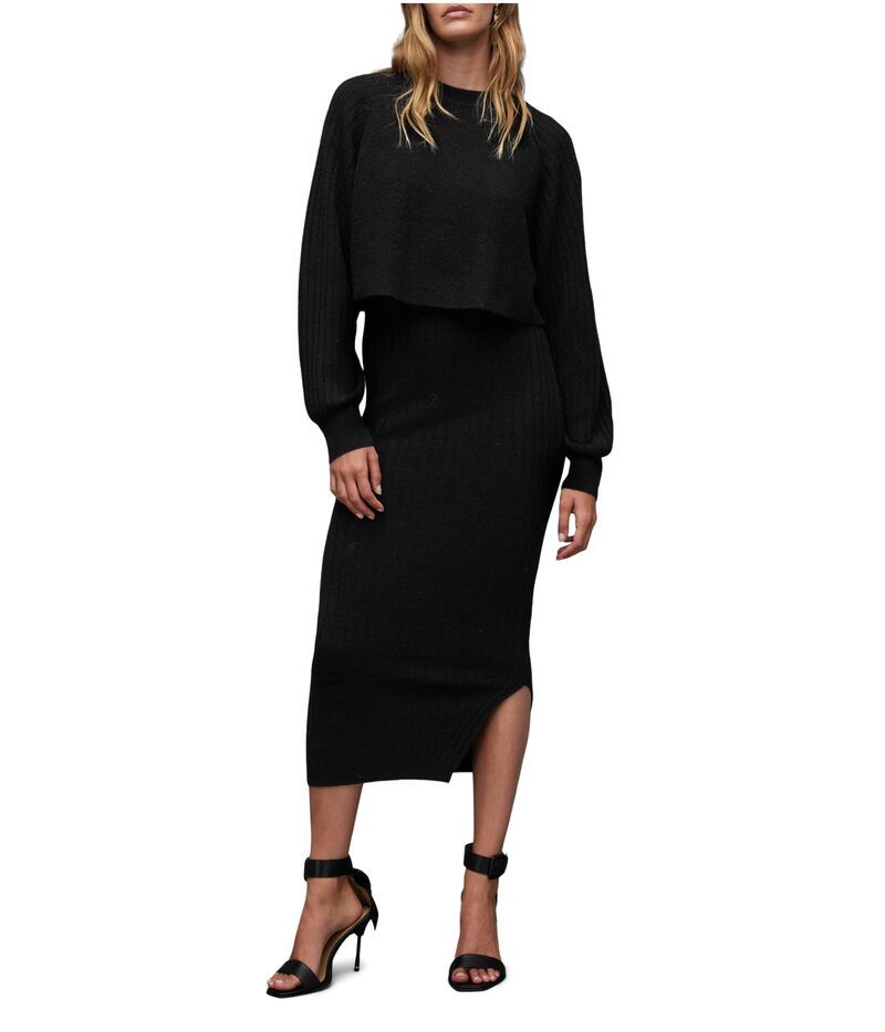 オールセインツ レディース トップス ワンピース AllSaints Margot Crew Dress Black 1 ブラック