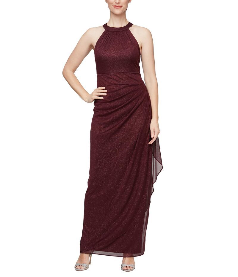 アレックスイブニングス レディース トップス ワンピース ノースリーブ ホルター Alex Evenings Long Sleeveless Halter Neck Dress Fig