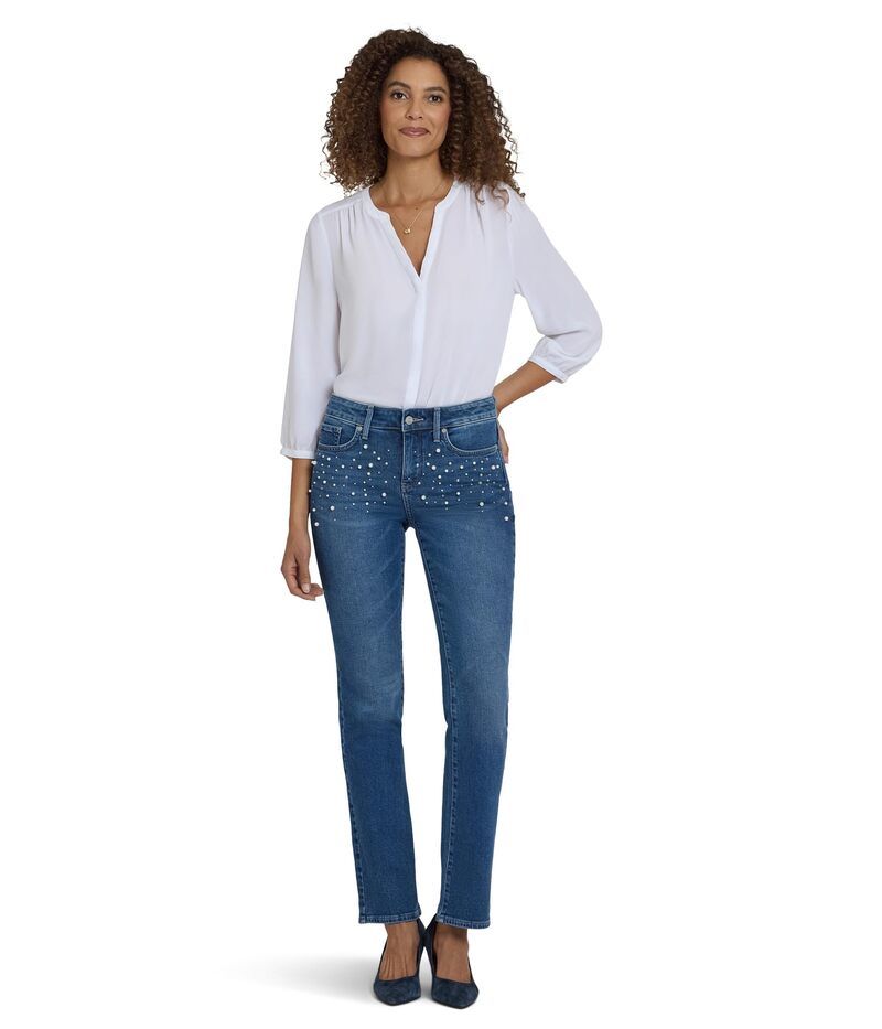 エヌワイディージェイ レディース ボトムス デニムパンツ プチ ジーンズ NYDJ Petite Marilyn Straight Jeans in Lake NotreDame Lake NotreDame