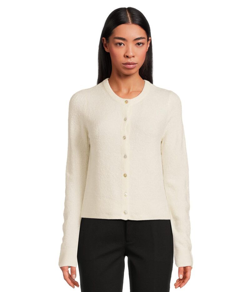 ヴィンス レディース アウター ニット・セーター カーディガン Vince Soft Boucle Cardigan Off White オフホワイト
