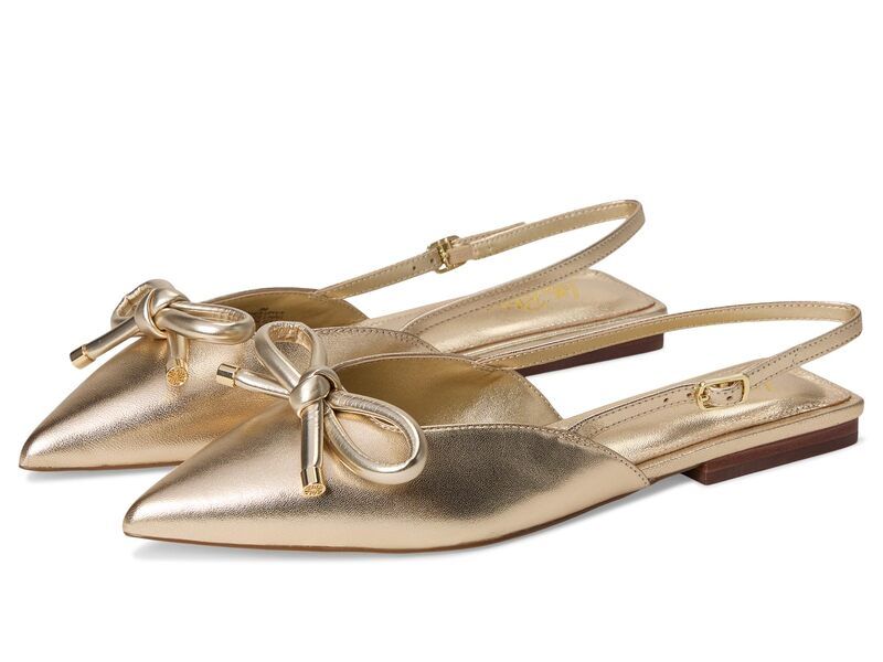 リリーピュリッツァー レディース シューズ サンダル レザー Lilly Pulitzer Brit Leather Bow Slingback Gold Metallic ゴールド
