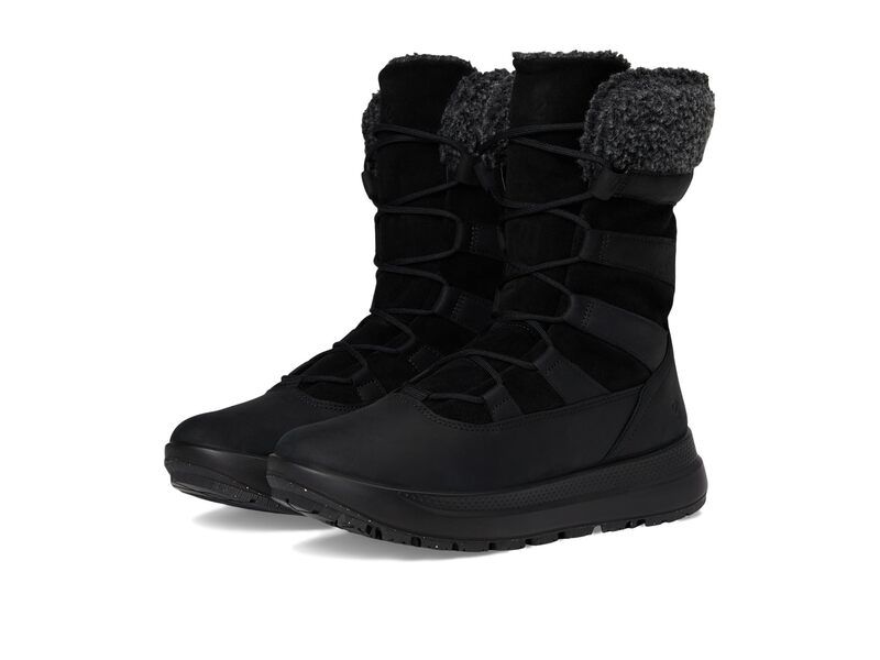 エコー レディース シューズ ブーツ・レインブーツ ECCO Sport Solice Waterproof High Snow Boots Black Nubuck Primaloft ブラック