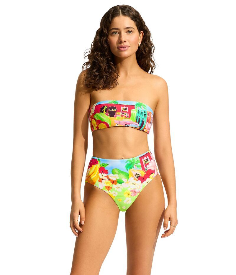 シーフォリー レディース ボトムス カジュアルパンツ Seafolly Cuba High Waisted Pants Turquoise ターコイズ
