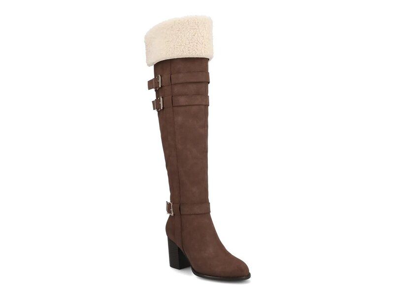 ジャーニー レディース シューズ ブーツ・レインブーツ Journee Alyza OvertheKnee Boot Dark Brown ブラウン