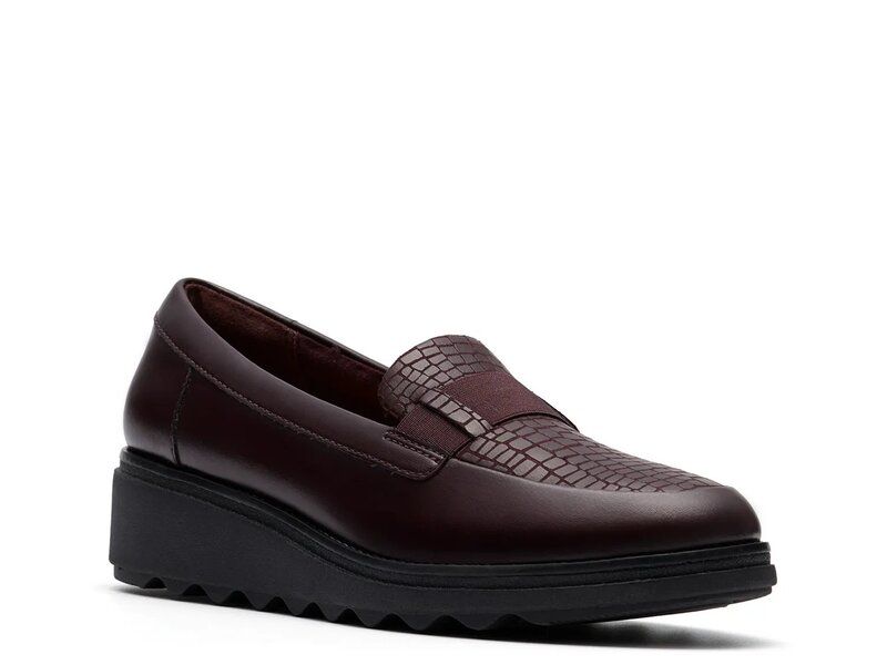 クラークス レディース シューズ スリッポン・ローファー Clarks Sharon Pace Loafer Merlot Leather