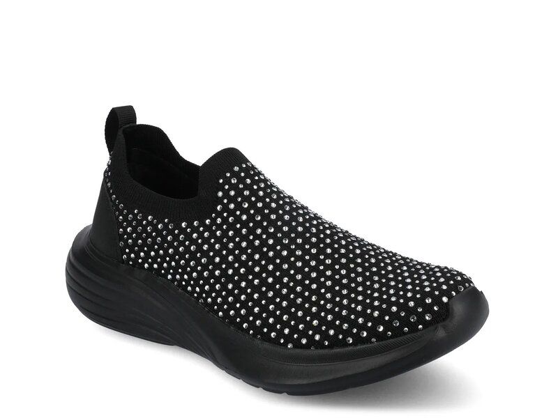 ジャーニー レディース シューズ スリッポン・ローファー スニーカー Journee Linnea SlipOn Sneaker Black Rhinestone ブラック