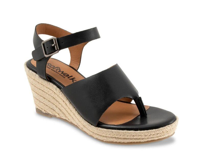 ソフトウォーク レディース シューズ サンダル Softwalk Hilo Espadrille Wedge Sandal Black ブラック