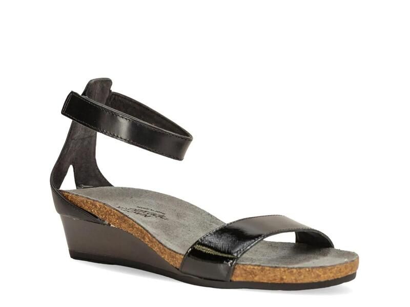 ナオト レディース シューズ サンダル Naot Pixie Wedge Sandal Black Leather ブラック