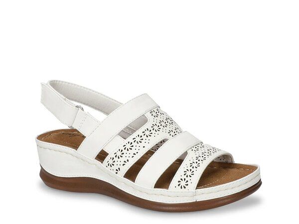 イージーストリート レディース シューズ サンダル Easy Street Alexi Wedge Sandal White ホワイト