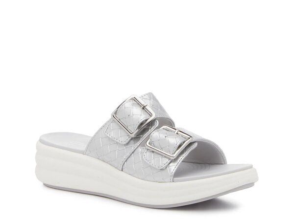 クラークス レディース シューズ サンダル Clarks Drift Wedge Sandal Silver Metallic シルバー