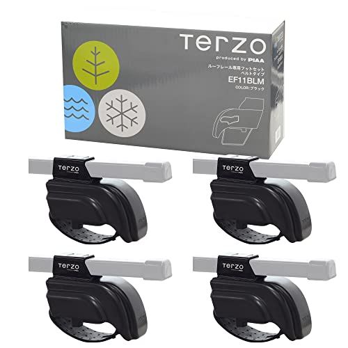 テルッツォ(Terzo) (by PIAA) ベースキャリア フット 4個入 [スクエアバー用] ルーフレールフット ベルトタイプ ブラック ロック付 EF11BLMkk 8ca73d5e