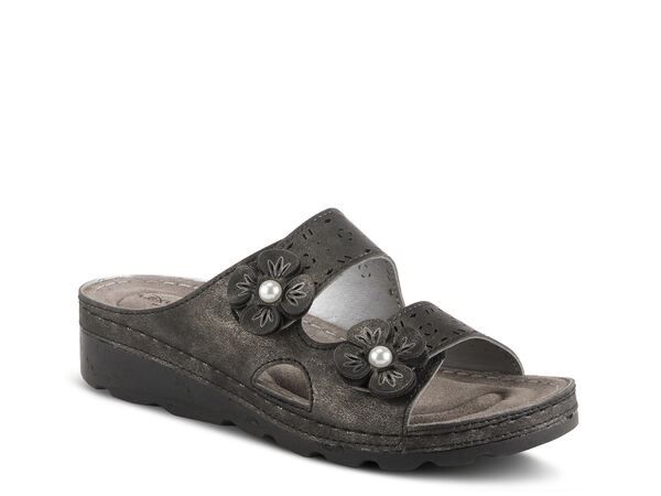 フレクサス レディース シューズ サンダル Flexus by Spring Step Pamola Wedge Sandal Black ブラック