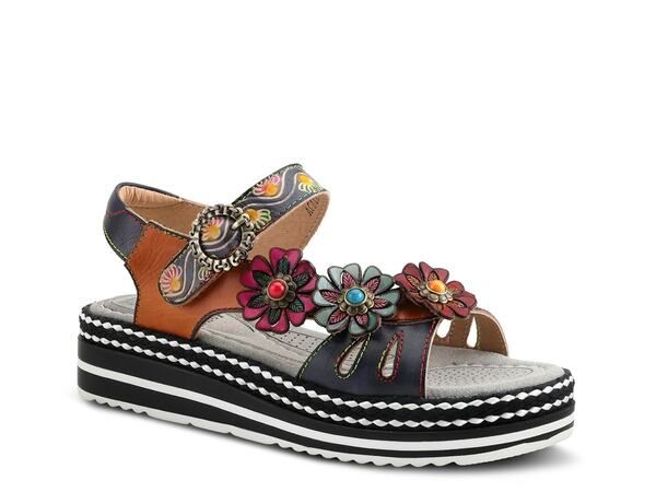スプリングステップ レディース シューズ サンダル プラットフォーム LArtiste by Spring Step Laga Platform Sandal Navy Multicolor ネイビー