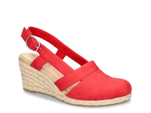 イージーストリート レディース シューズ サンダル Easy Street Stargaze Espadrille Wedge Sandal Red レッド