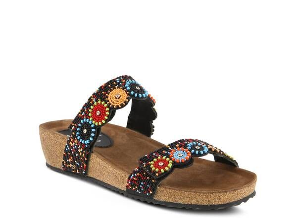 アズーラ レディース シューズ サンダル Azura Bahama Wedge Sandal Black Multicolor ブラック