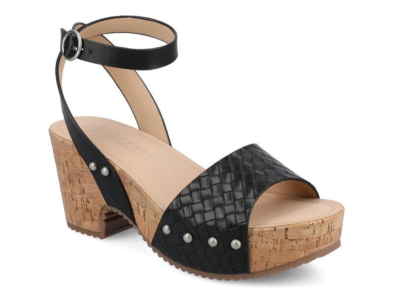 ジャーニー レディース シューズ サンダル プラットフォーム Journee Vanessa Platform Sandal Black Woven ブラック