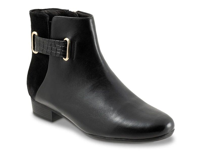 トロッターズ レディース シューズ ブーツ・レインブーツ Trotters Maxwell Bootie BlackSuede Mix ブラック