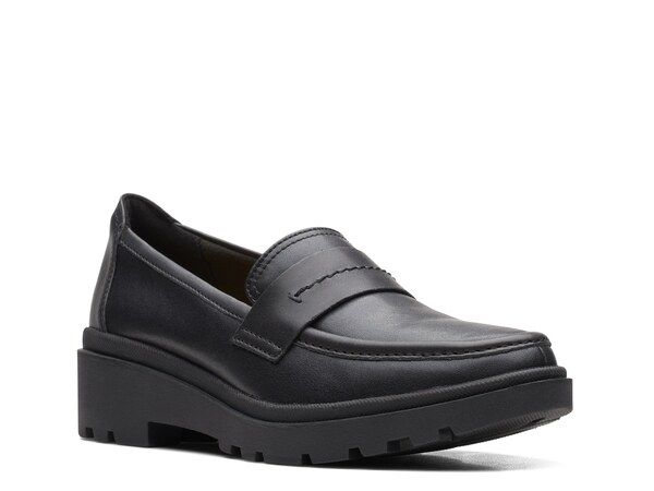 クラークス レディース シューズ スリッポン・ローファー Clarks Calla Ease Loafer Black Leather ブラック