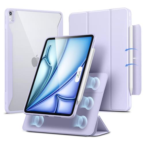 ESR iPad Air 11インチ ケース M4/M3/M2(2026/2025/2024)iPad Air 第5/4世代(2022/2020)対応 着脱式マグネットカバー 分離式デザイン 単体使用可能 縦横対応 多角度スタンド 自動スリー bf1289e8