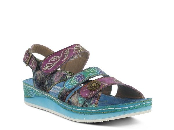 スプリングステップ レディース シューズ サンダル LArtiste by Spring Step Sumacah Wedge Sandal TurquoisePurple ターコイズ