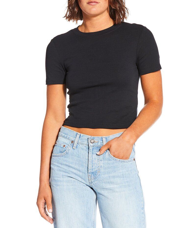 トップショップ レディース トップス Tシャツ TOPSHOP Everyday Shrunken TShirt Black ブラック