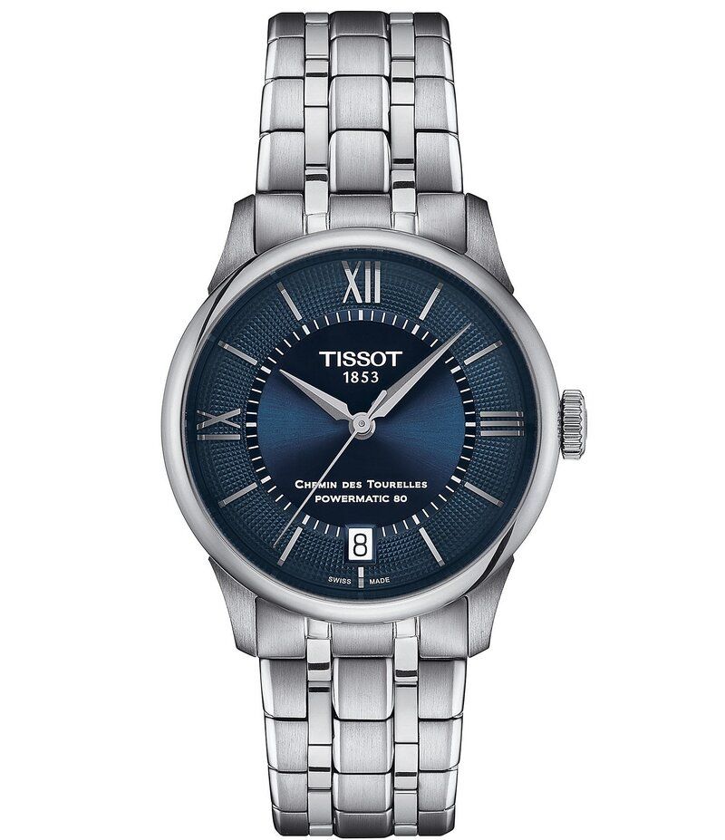 ティソット レディース アクセサリー 腕時計 Tシャツ Tissot Unisex Chemin Des Tourelles Powermatic 80 Automatic Stainless Steel Bracelet Watch Silver シルバー