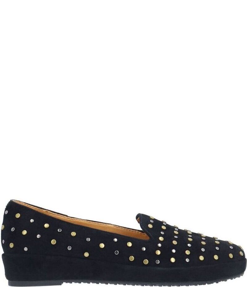 ラモールドピード レディース シューズ スリッポン・ローファー スエード ローファー Lamour Des Pieds Cailene Kid Suede Studded Loafers Black ブラック