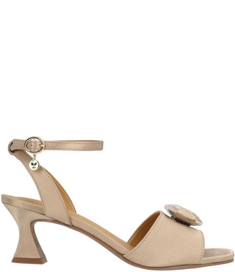 ジェイレニー レディース シューズ サンダル サテン アンクル J Renee Nickee Satin Jewel Ankle Strap Dress Sandals Beige ベージュ