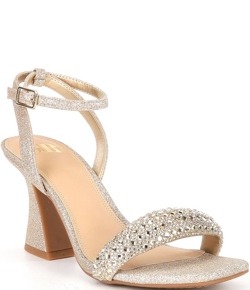 ジービー レディース シューズ サンダル ヒール GB RazlDazl Rhinestone Sculpted Heel Dress Sandals Sand Gold サンド