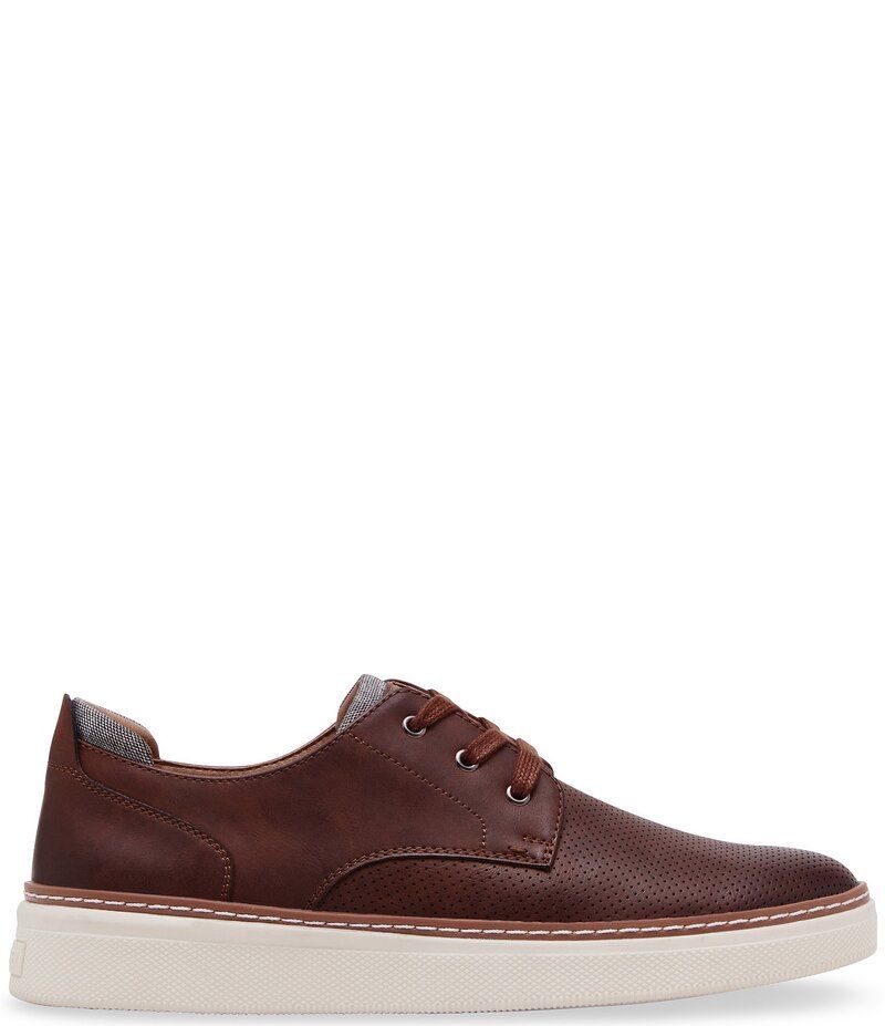スティーブ マデン メンズ シューズ ドレスシューズ スニーカー レース レザー Steve Madden Mens Ormani Perforated Leather Lace Up Sneakers Cognac