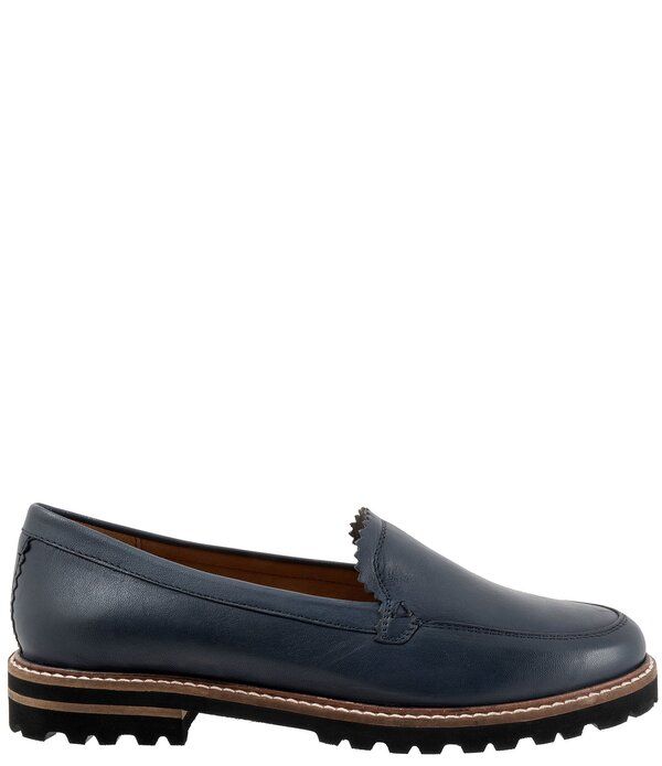 トロッターズ レディース シューズ パンプス レザー ローファー Trotters Fayth Leather Loafers Navy ネイビー