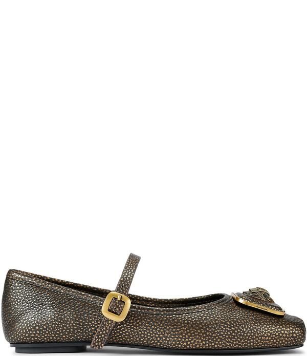カートジェイガーロンドン レディース シューズ パンプス レザー ロゴ Kurt Geiger London Pimlico Dotted Leather Logo Hardware Mary Jane Ballet Flats Bronze