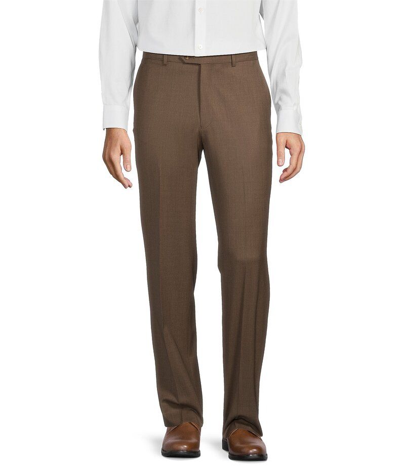 ハート シャフナー マルクス メンズ ボトムス カジュアルパンツ パンツ Hart Schaffner Marx Chicago Classic Fit Brown PreTailored Flat Front Super Stretch Dress Pant