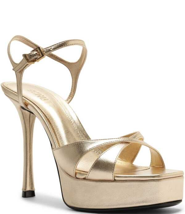 シュッツ レディース シューズ サンダル プラットフォーム レザー マキシ Schutz Maxine Leather Stiletto Platform Dressandals Platina
