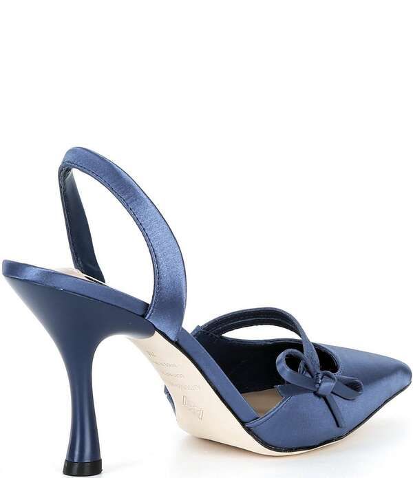 アントニオ メラーニ レディース シューズ ヒール サテン Antonio Melani Pomona Satin Bow Slingback Pumps Marino Navy ネイビー