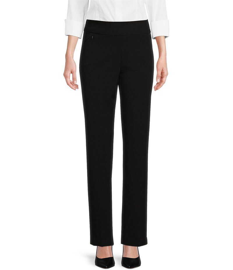 インベストメンツ レディース ボトムス カジュアルパンツ ストレート プチ パンツ Investments Petite Size the PARK AVE fit PullOn Straight Leg Pants Black ブラック