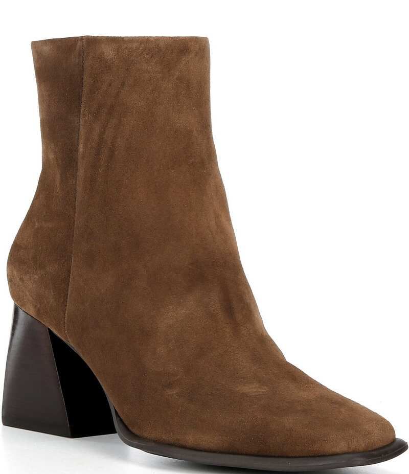 ジービー レディース シューズ ブーツ・レインブーツ スエード ブーツ ヒール GB HolyGrail Suede Zipper Block Heel Booties Truffle Tan タン