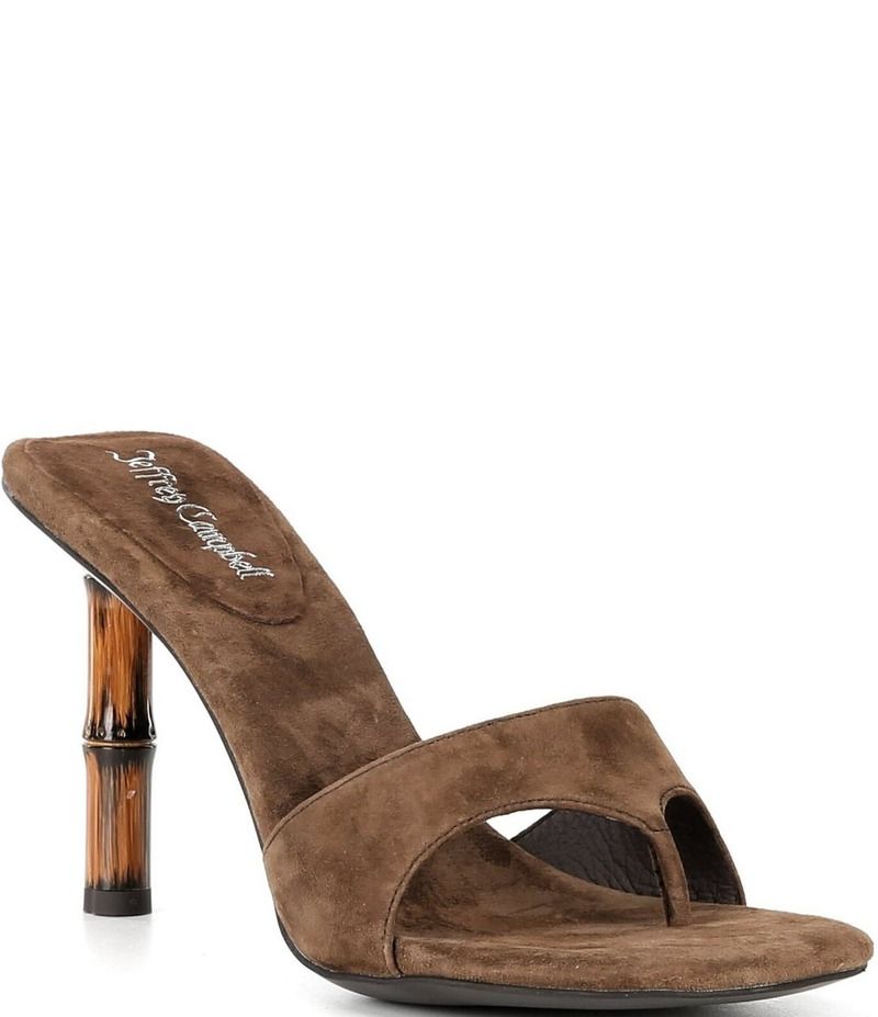 ジェフリー キャンベル レディース シューズ ヒール サンダル スエード Jeffrey Campbell Linette Suede Bamboo Heel Thong Sandals Espresso