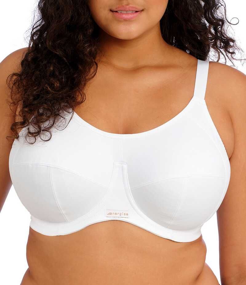 エロミ レディース アンダーウェア ブラジャー Elomi Energise Convertible FullFigure Sports Bra White ホワイト