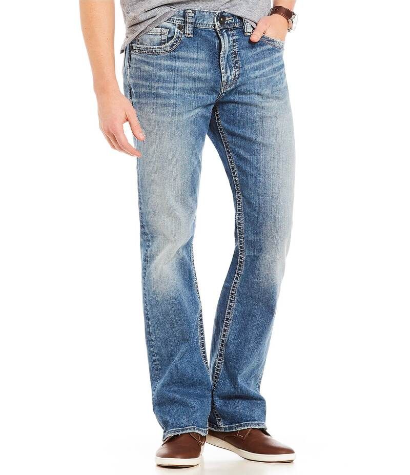 シルバー ジーンズ メンズ ボトムス デニムパンツ ブーツカット ブーツ Silver Jeans Co Craig Stretch Easy Fit Bootcut Medium Wash Jeans Indigo インディゴ