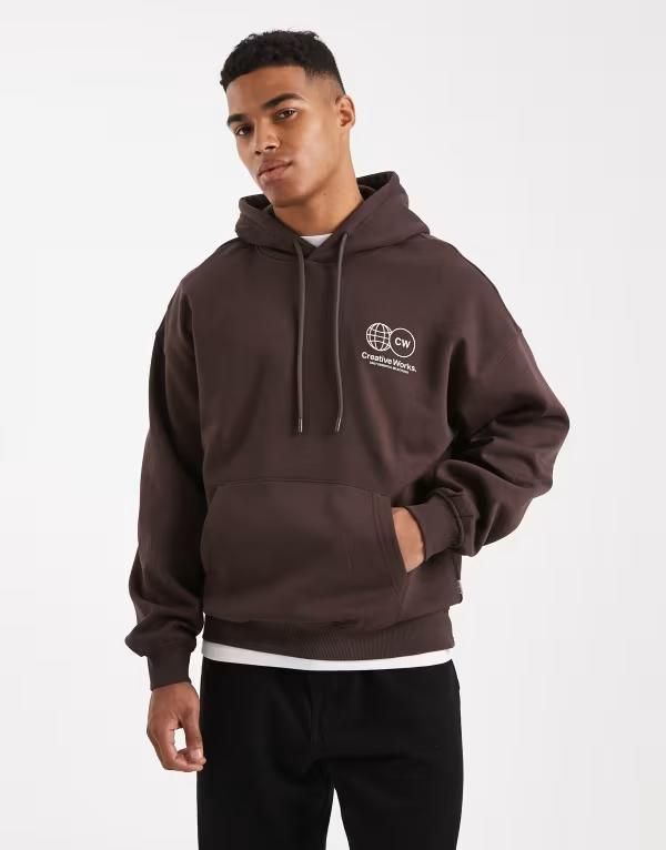 オンリーアンドサンズ メンズ アウター パーカー・スウェット プリント パーカー ONLY SONS printed hoodie Coffee Bean コーヒー