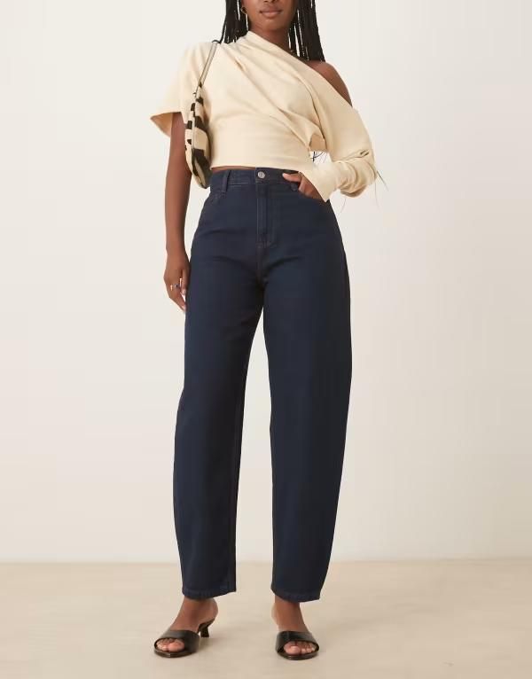 ノーバディーズ チャイルド レディース ボトムス デニムパンツ ジーンズ Nobodys Child barrel leg jeans in indigo Indigo インディゴ 29,054円