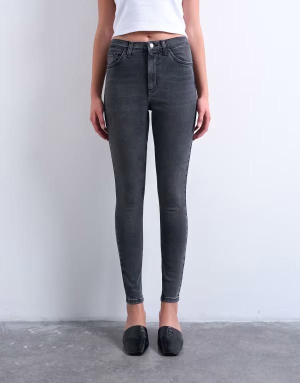 トップショップ レディース ボトムス デニムパンツ ジーンズ Topshop Jamie skinny high rise jeans in washed WASHED BLACK ブラック